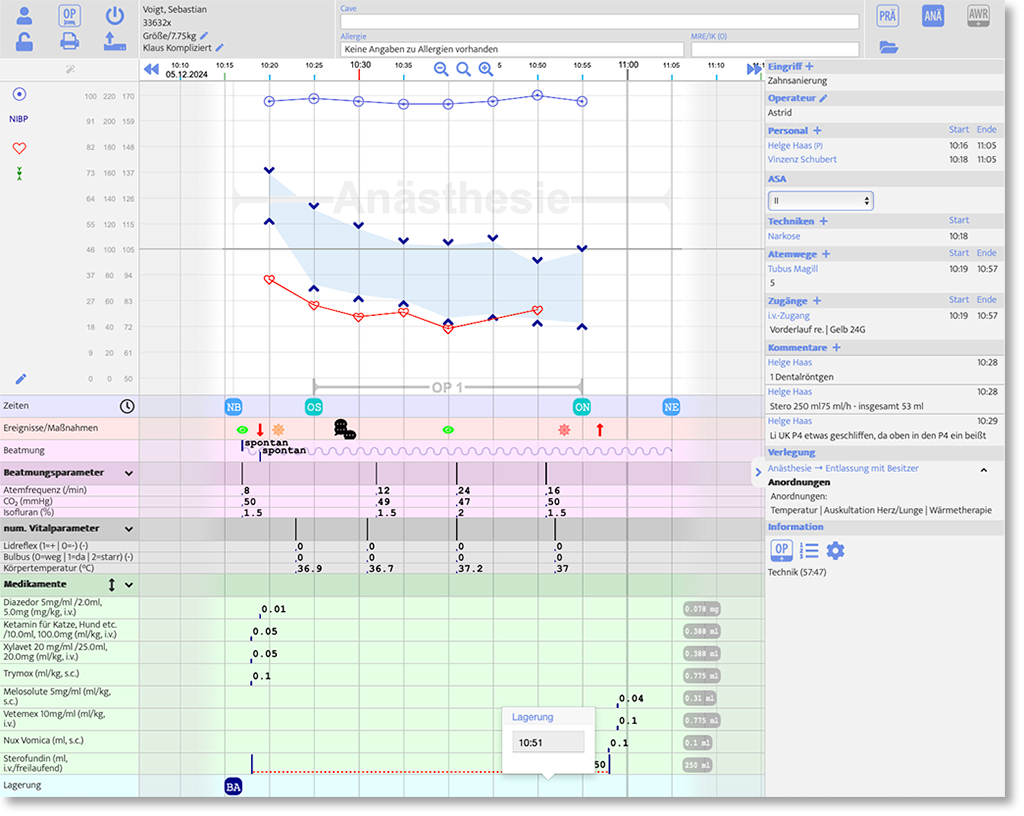 Anästhesie Beispiel-Ansicht